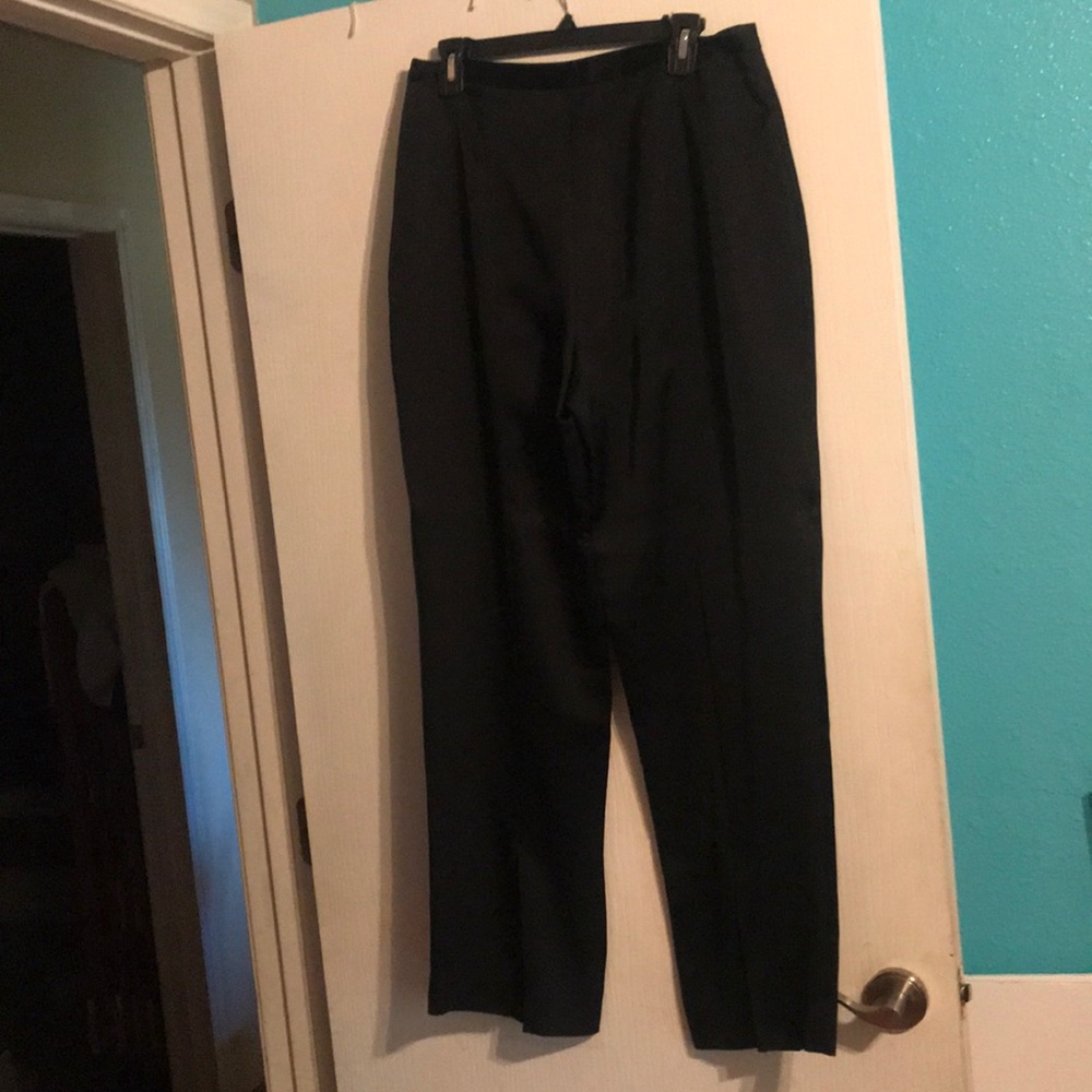 Black lined pants.